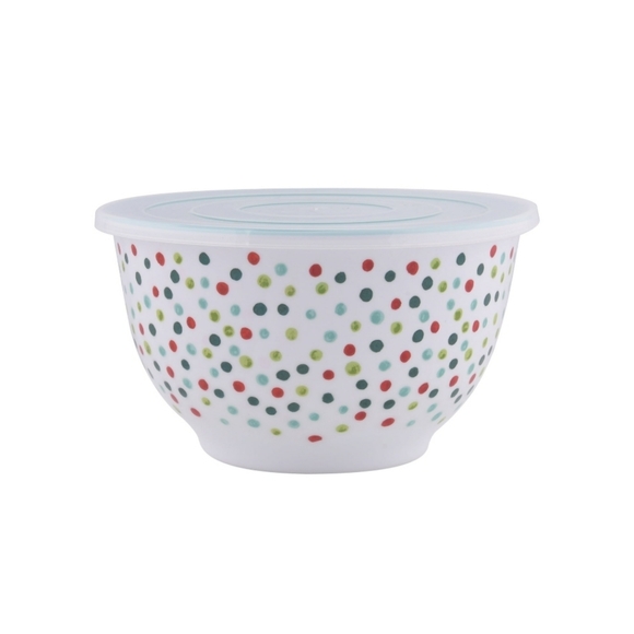 Pioneer Woman polka dot bowl with lid - Picture 1 of 6